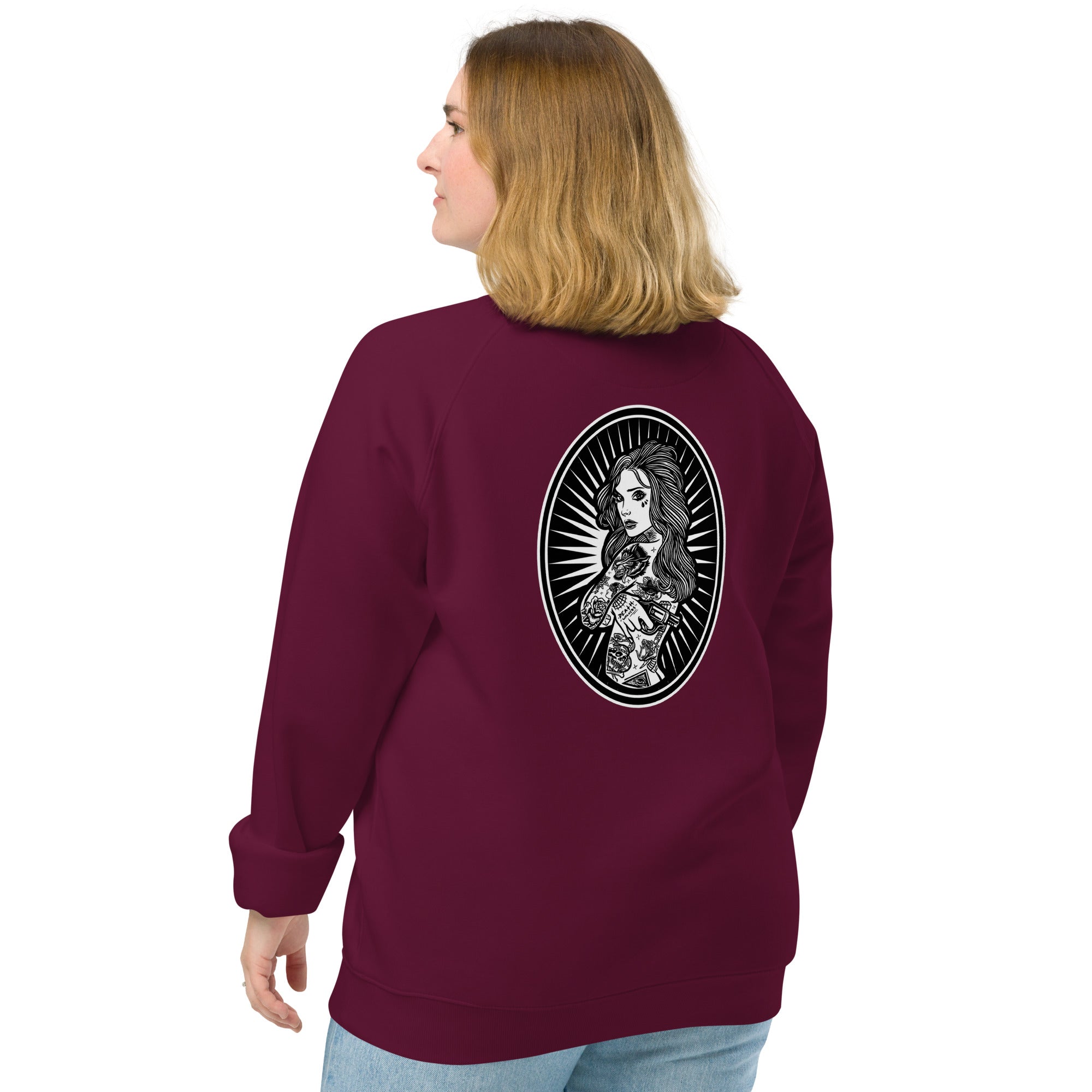 Unisex organic raglan sweatshirt