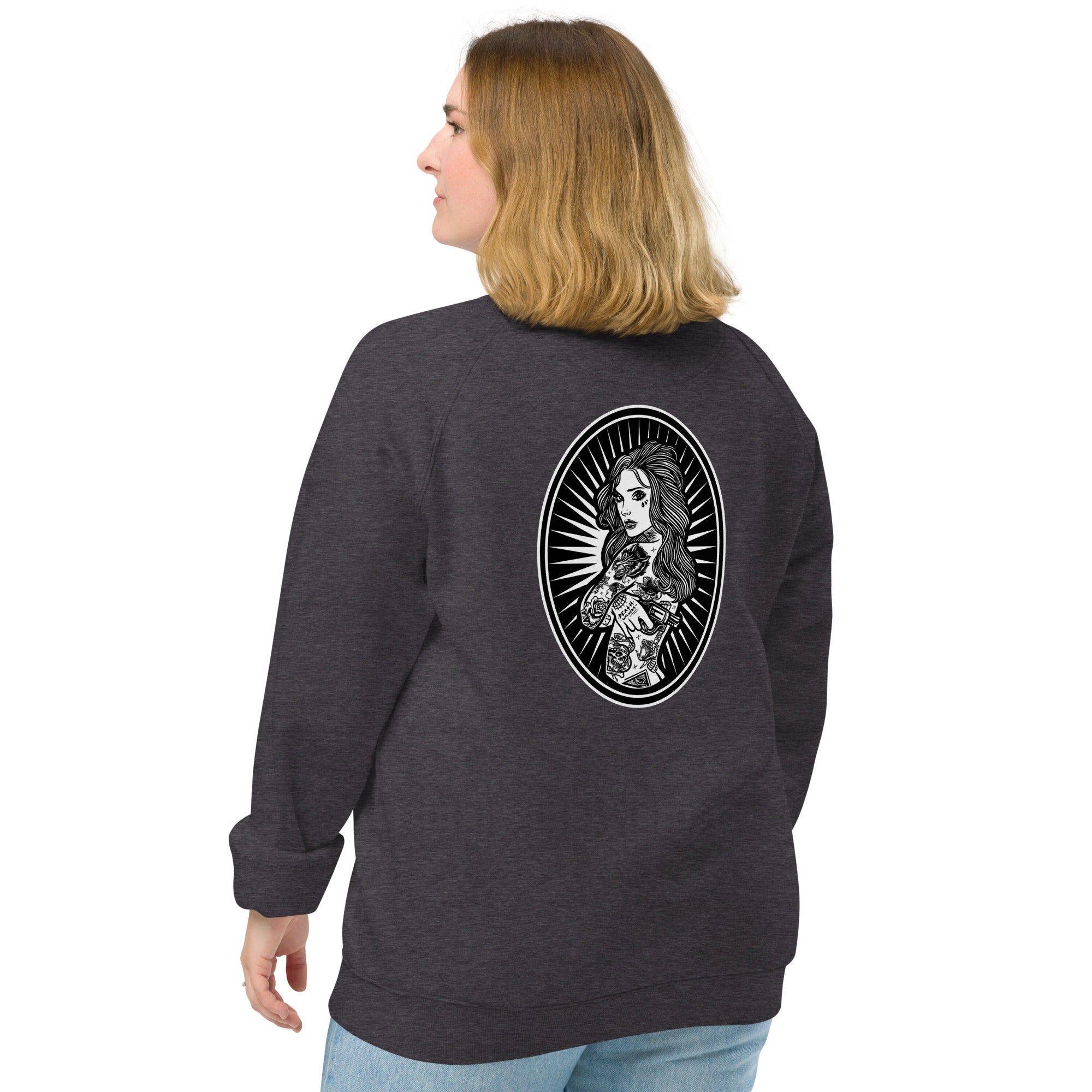 Unisex organic raglan sweatshirt